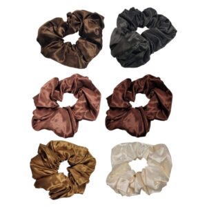 Satijnen scrunchies (set van 6)